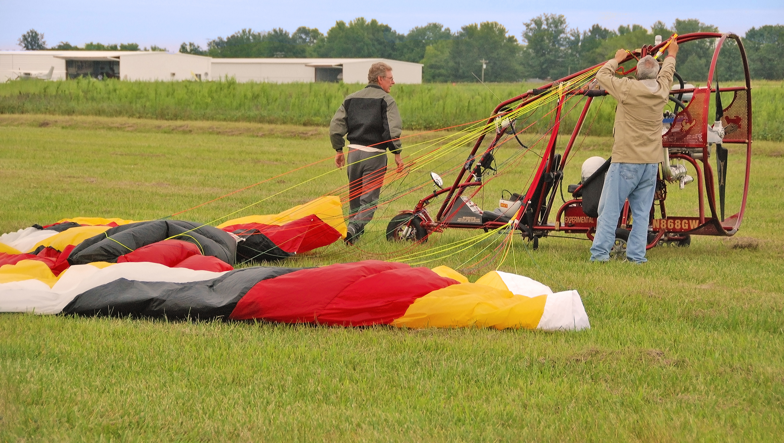 Straightening Out Parachute Lines at the Greenville Airport